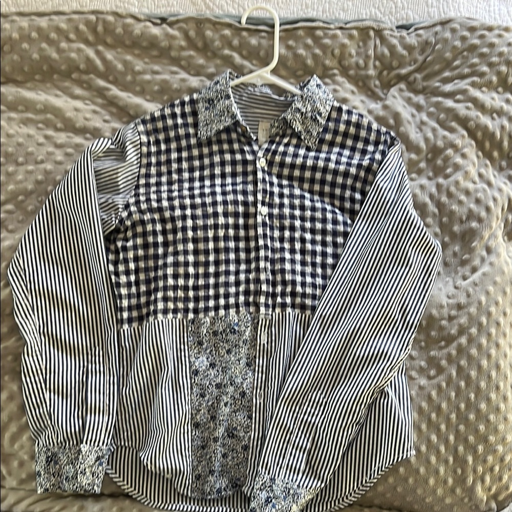 Women’s Boutique Checkered and Striped Shirt